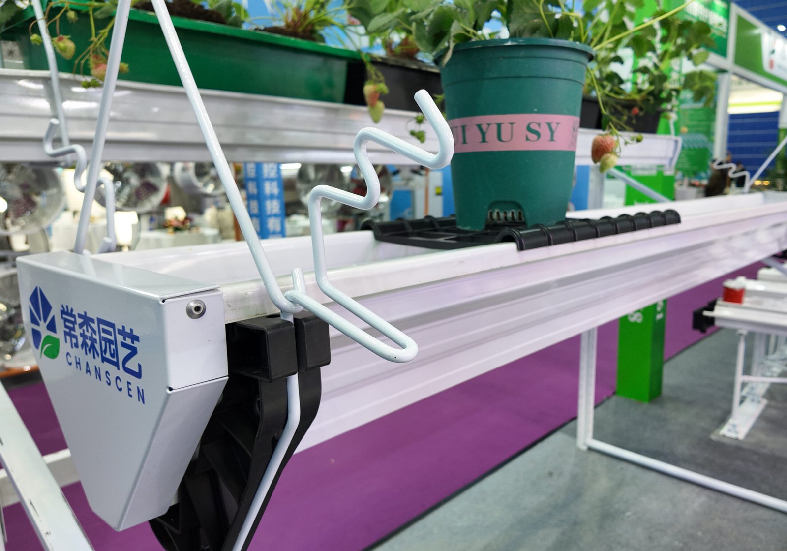 Chanscen greenhouse growing system product detail at exhibition